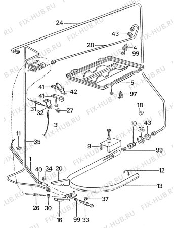 Взрыв-схема плиты (духовки) Electrolux CF665G - Схема узла H10 Oven Furniture, Users manual